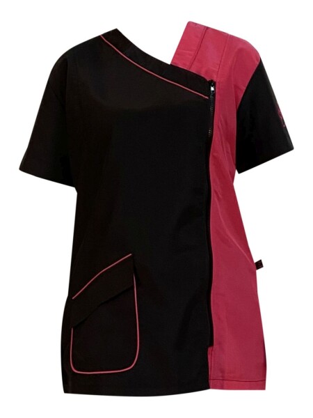 Trimshirt Side zwart/fuchsia